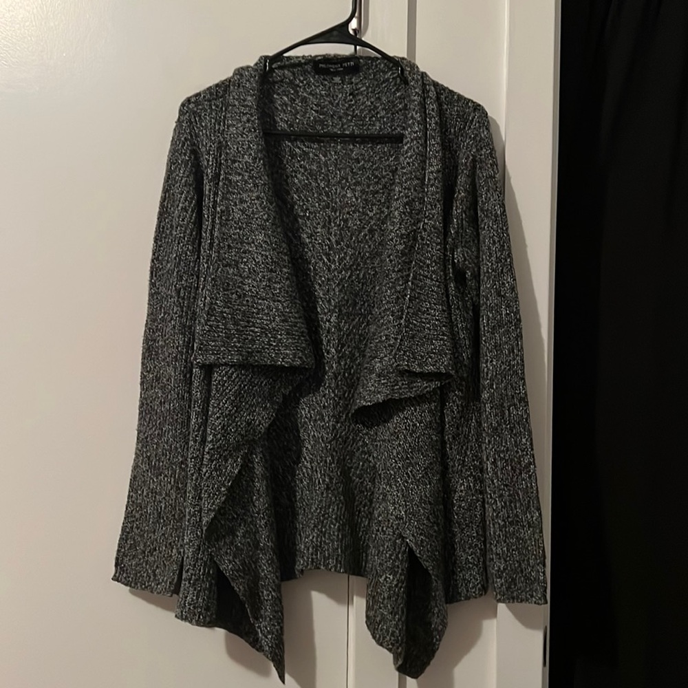 Philomena Petti New York Knit Cardigan — Color: Charcoal Heather Gray — Size: M
